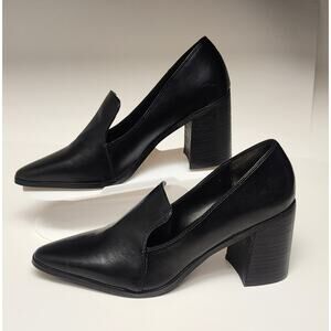 Charles Albert Black Chunky Heeled Slip On Shoe Loafer Women’s 7.5
